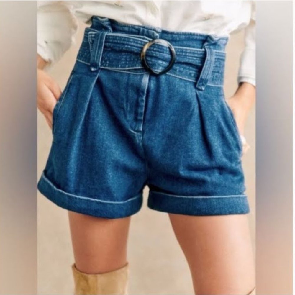 Sezane Rome Denim Shorts, Size 4 (FR 36) Excellent condition